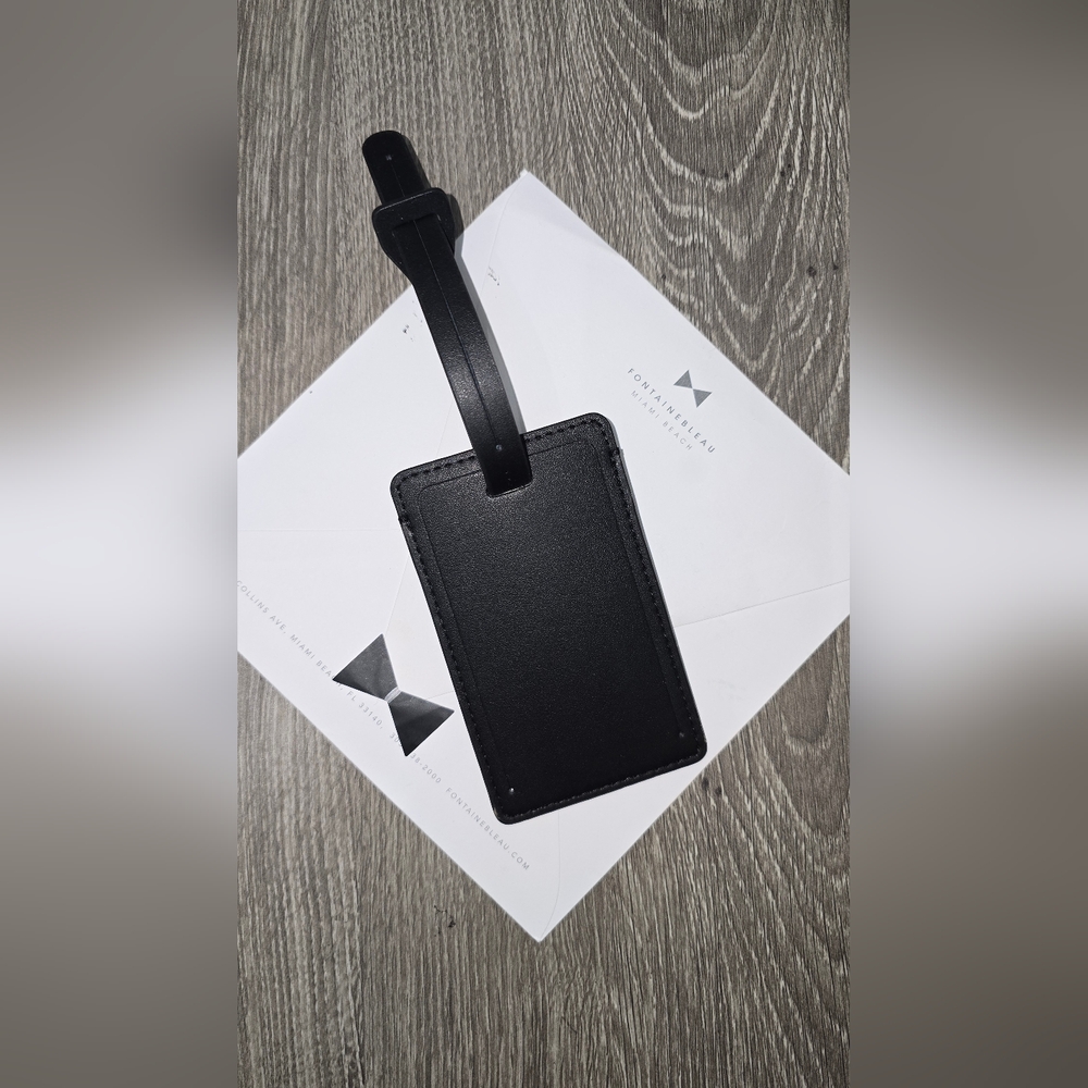 NWOT Black AWAY Leather Luggage Tag - Picture 4 of 4